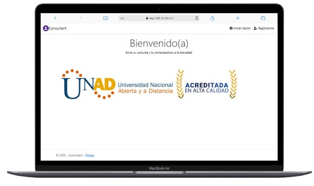 Interfaz del chat de asesoría